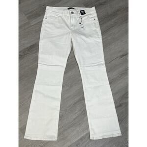 Express Mid Rise Barely Bootcut White Jeans Womens 10S Denim NWT!